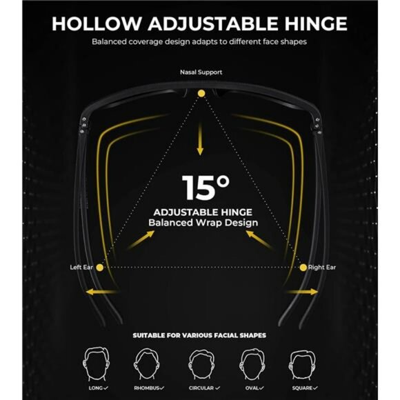 Mens Polarized Sunglasses UV Protection Lightweight Driving Fishing Golf Shades - Picture 7 of 8